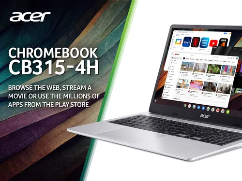 Acer Chromebook 315 CB315-4H Traditional Laptop - Intel Celeron N4500, 4GB, 128GB eMMC, Integrated Graphics, 15.6" FHD, Chrome OS, Silver slide 4
