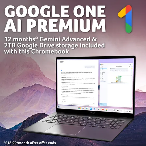 Acer Chromebook Plus 516 CB516-1H Traditional Laptop - Intel Core i5-1334U, 8GB, 256GB SSD, Integrated Graphics, 16" WUXGA, Chrome OS, Iron slide 4