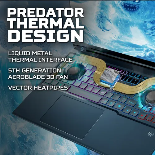 Predator Helios Neo 16 AI (PHN16-73) Intel Ultra 9, 32GB, 1TB SSD, RTX5070Ti, 16" WQXGA, Windows 11 Gaming Laptop slide 7