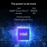Intel Core Ultra 5 115U 35.6 cm (14") Touchscreen WQXGA 8 GB LPDDR5x-SDRAM 256 GB SSD Wi-Fi 6E (802.11ax) ChromeOS Silver, UK thumbnail 16